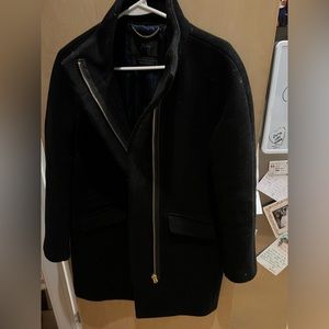 J Crew Italian stadium cloth coat, black, size 2